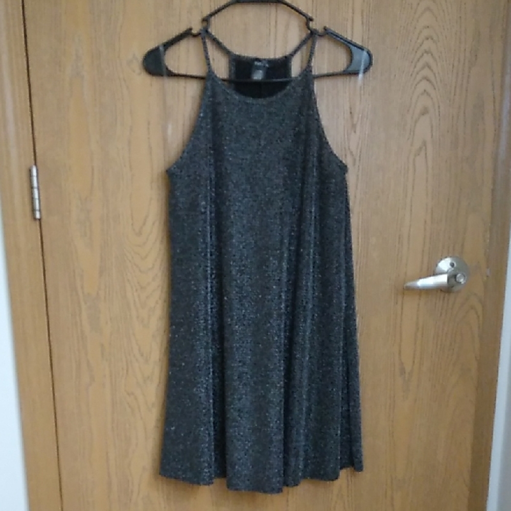 Rue21 Black and Silver Sparkle High Neck Sleeveless Dress